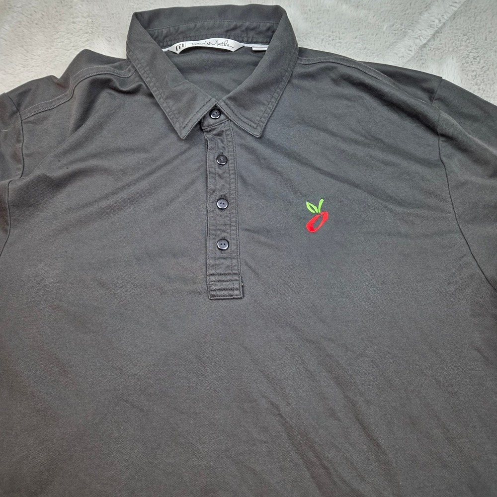 Travis Mathew Polo Shirt Mens XL Gray Pima Cotton‎ Blend Short Sleeve Golf Top